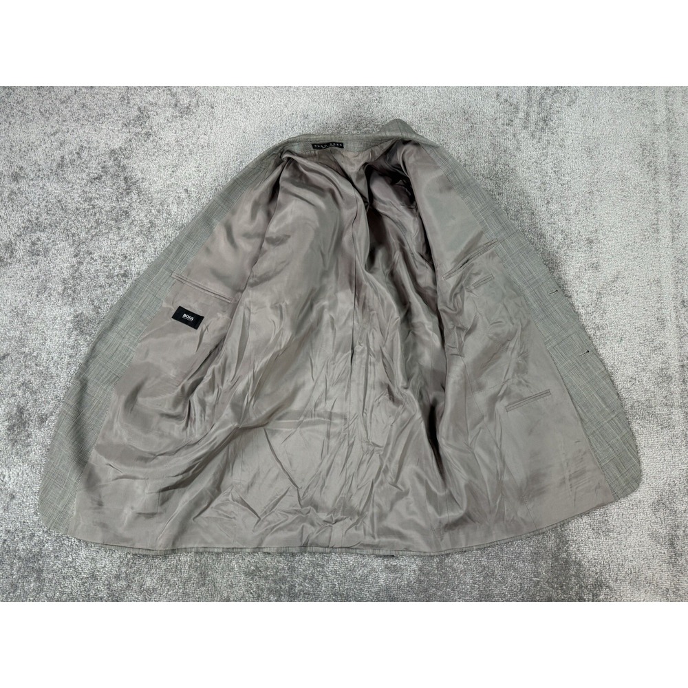 Hugo Boss Suit Jacket 42 R Navy Wool Prince of Whales Galilei Sigma Luxury Coat - Picture 13 of 16